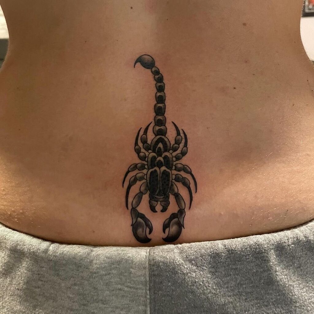 Lower Back Scorpion Tattoo for Females: Scorpio Essence