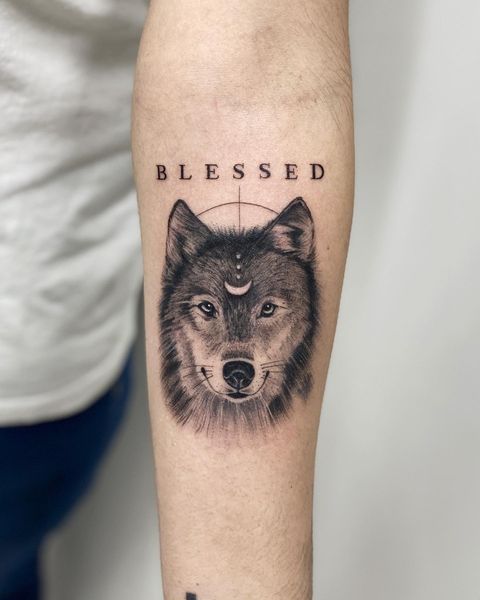 Loyal Wolf Tattoos Design for Forearm
