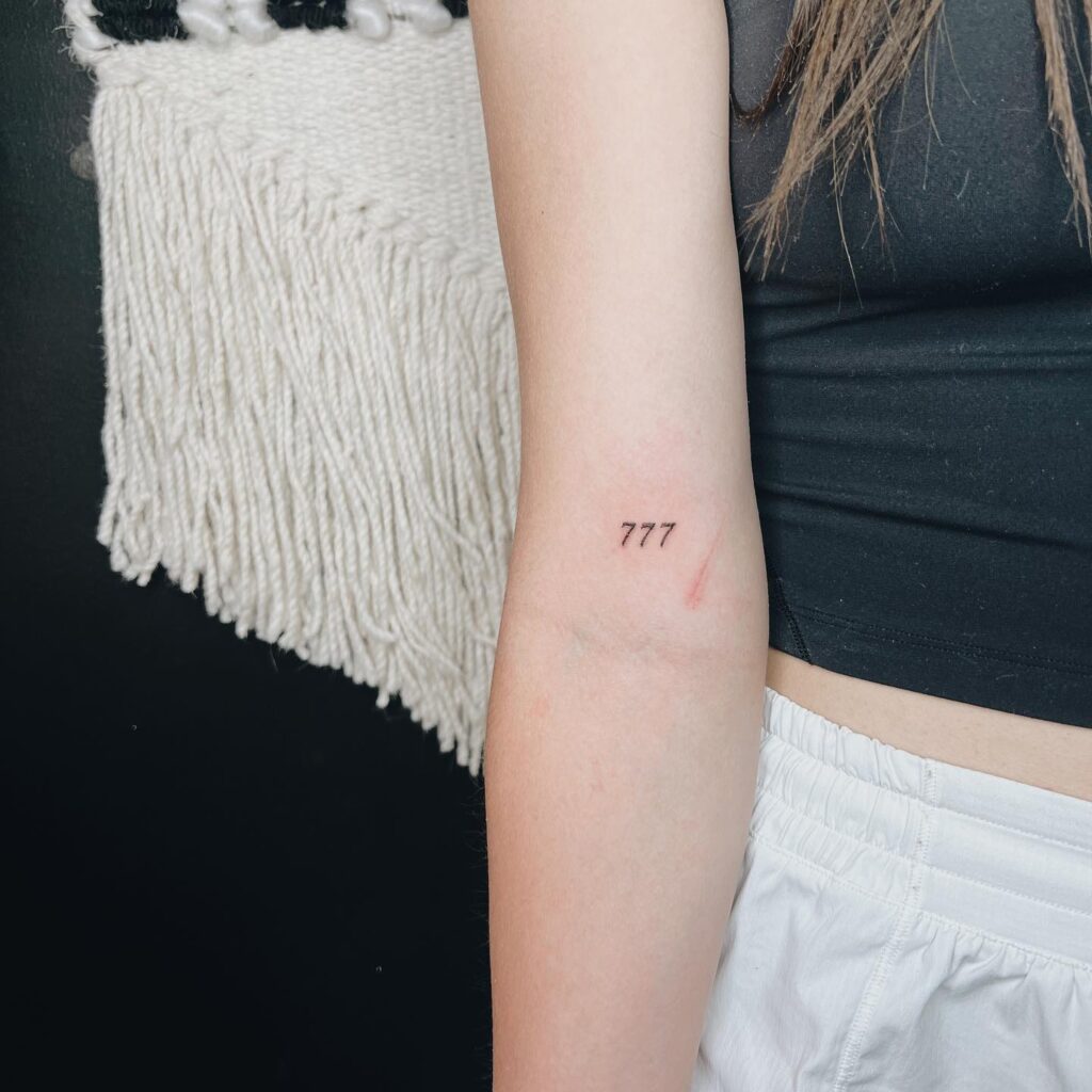 Lucky 777 Above the Elbow in Fine Line Style: Elegant Elevation 