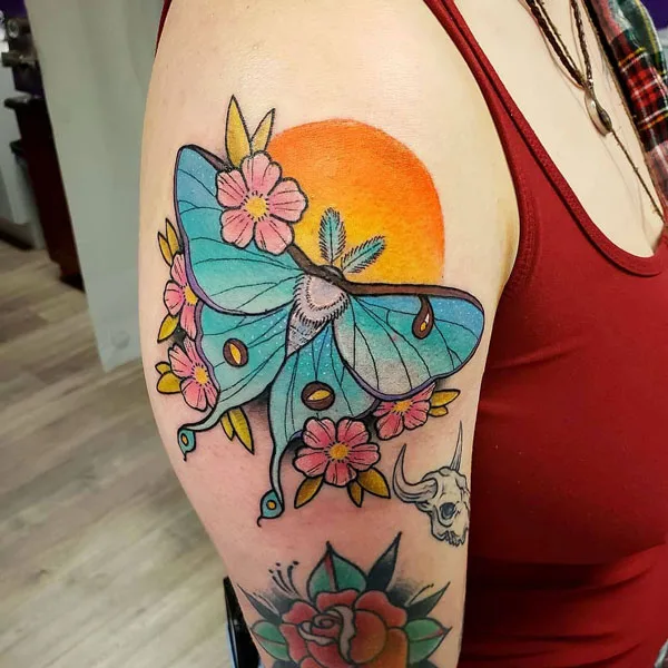 Luna Moth tattoo 1
