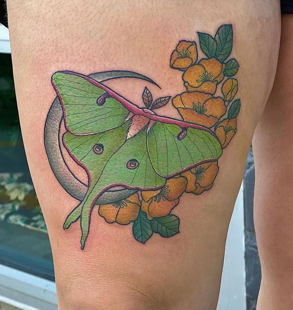 Luna Moth tattoo 14