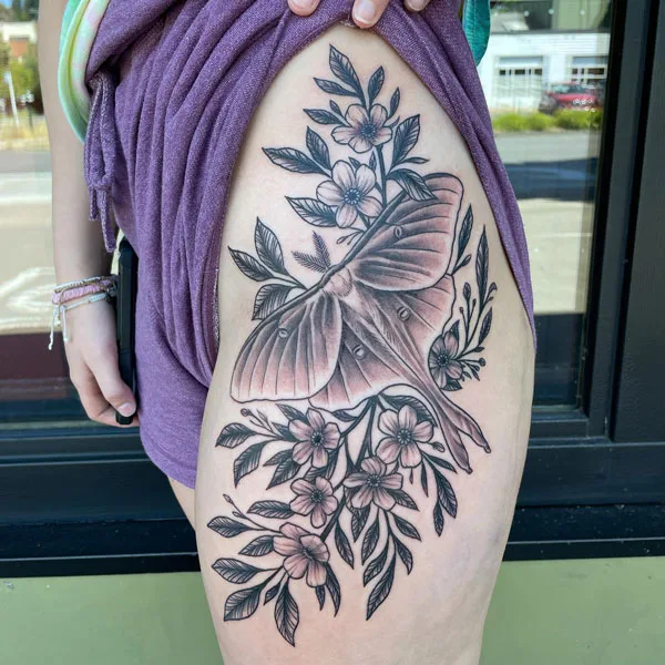 Luna Moth tattoo 5