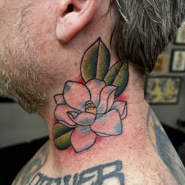 Magnolia Neck Tattoo