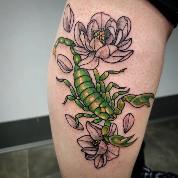 Magnolia Scorpion Tattoo