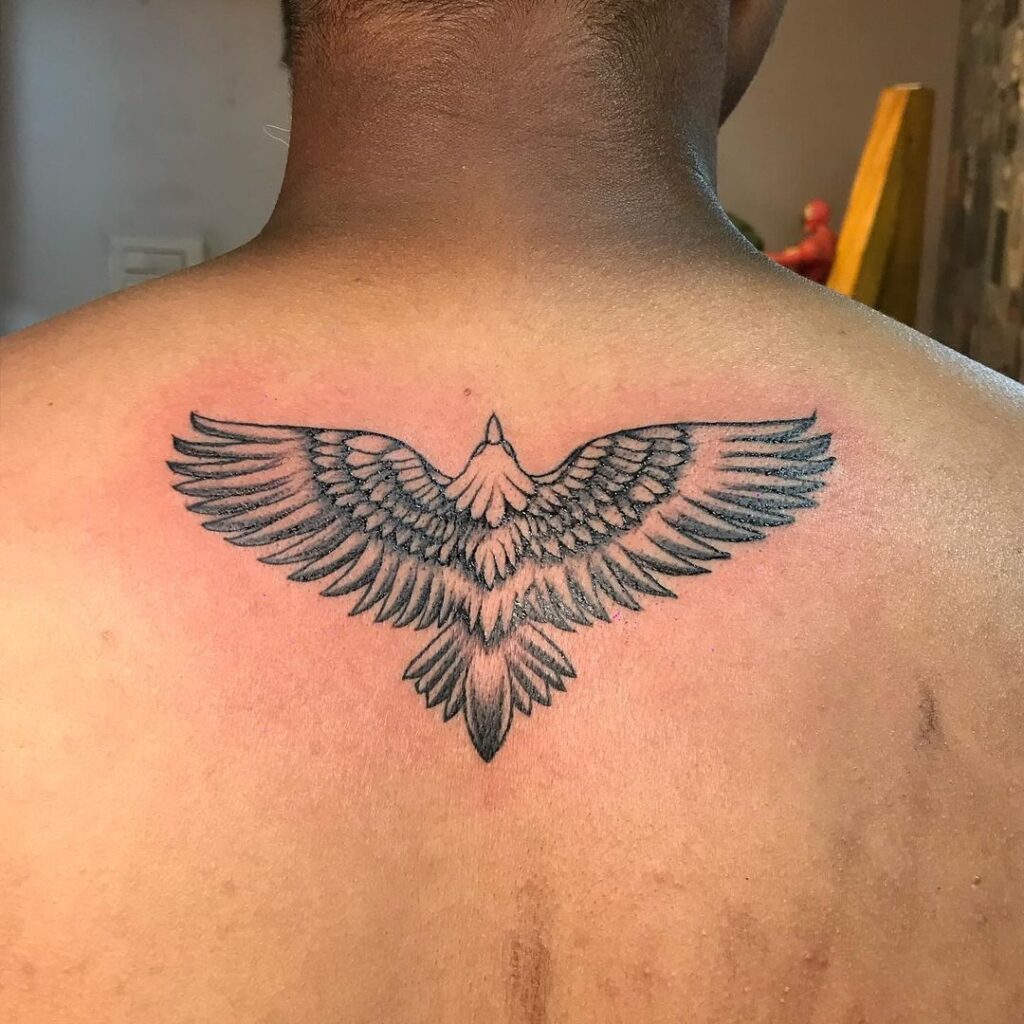 Majestic symbol of freedom eagle tattoo on the nape