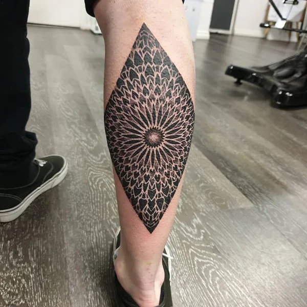Mandala Calf Tattoo