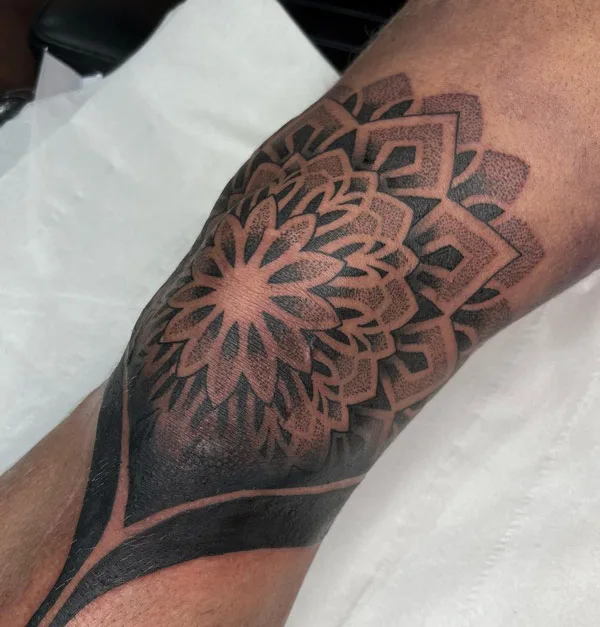 Mandala Knee Tattoo 1