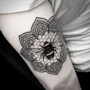 Mandala bee tattoo 1