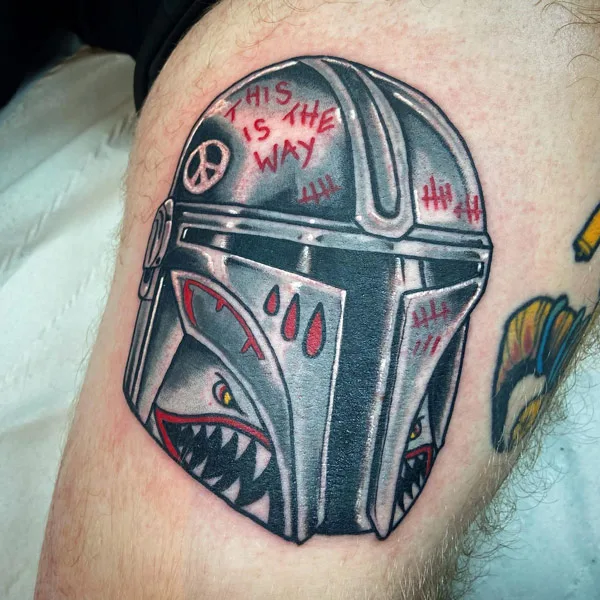 Mandalorian Helmet Tattoo 1
