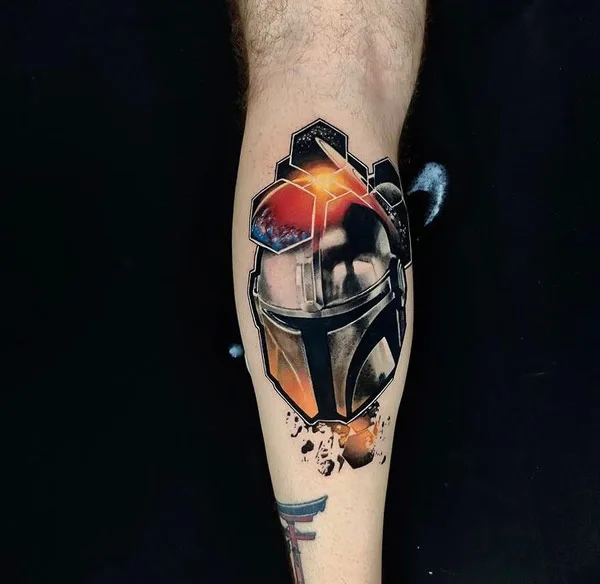 Mandalorian Helmet Tattoo 2