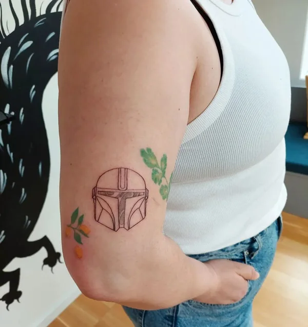 Mandalorian Helmet Tattoo 3