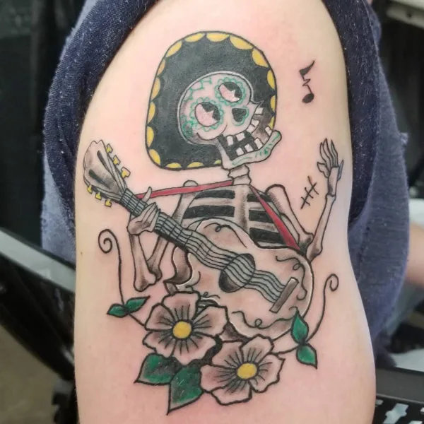 Mariachi Skeleton Tattoo