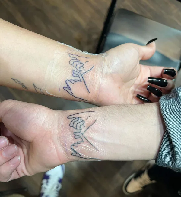 Matching Pinky Promise Tattoo
