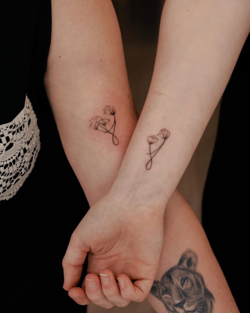Matching Floral Tattoos for Mothers and Daughters A Symbol of Connection
