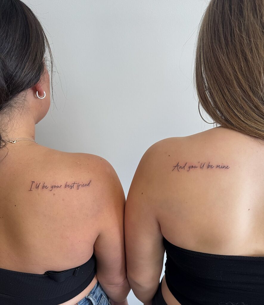 Meaningful mother and daughter quote tattoos that represent lifelong friendship