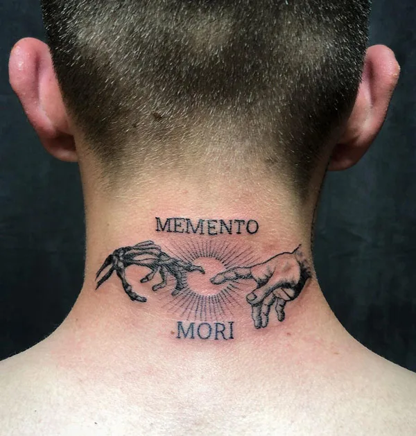 Memento Mori Neck Tattoo 2