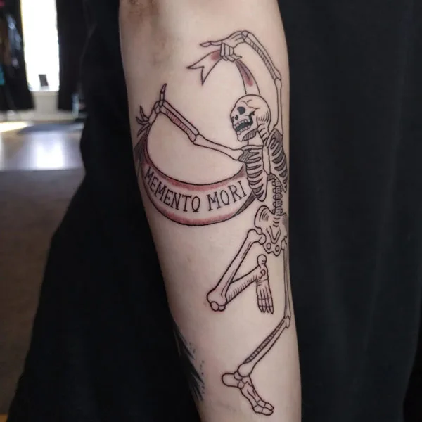 Memento Mori Skeleton Tattoo 1
