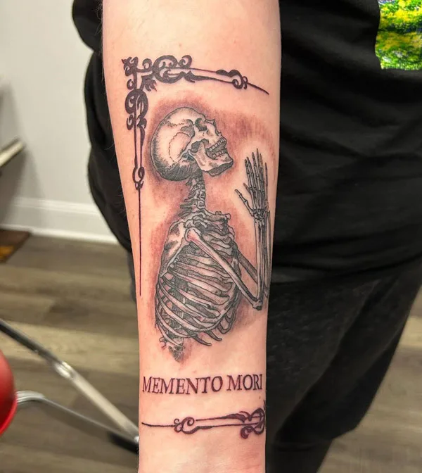 Memento Mori Skeleton Tattoo 2
