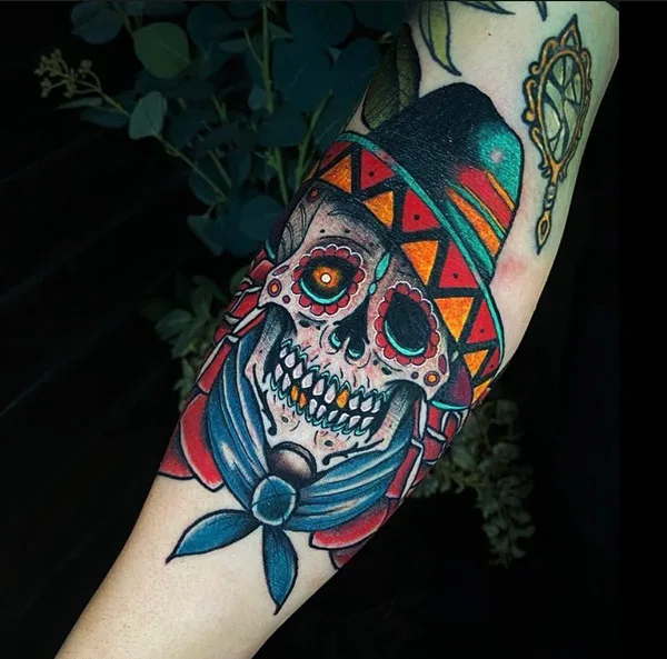 Mexican Sugar Skull Tattoo 1