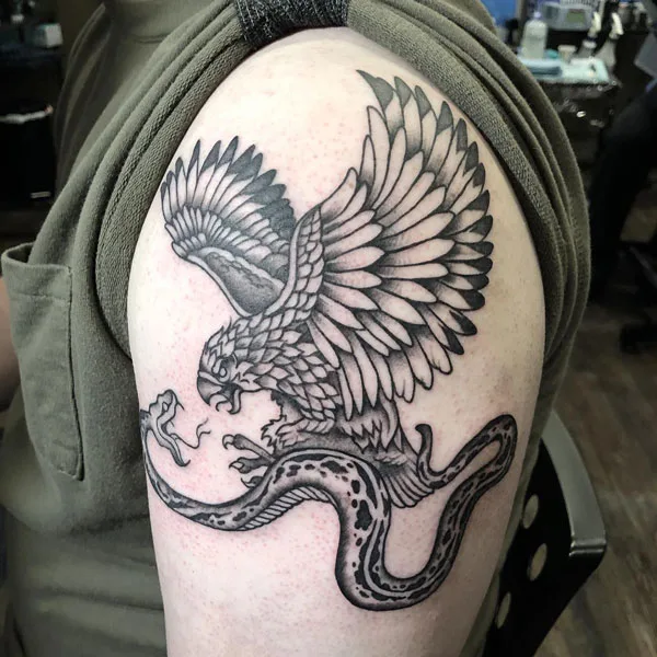 Mexican eagle tattoo 1