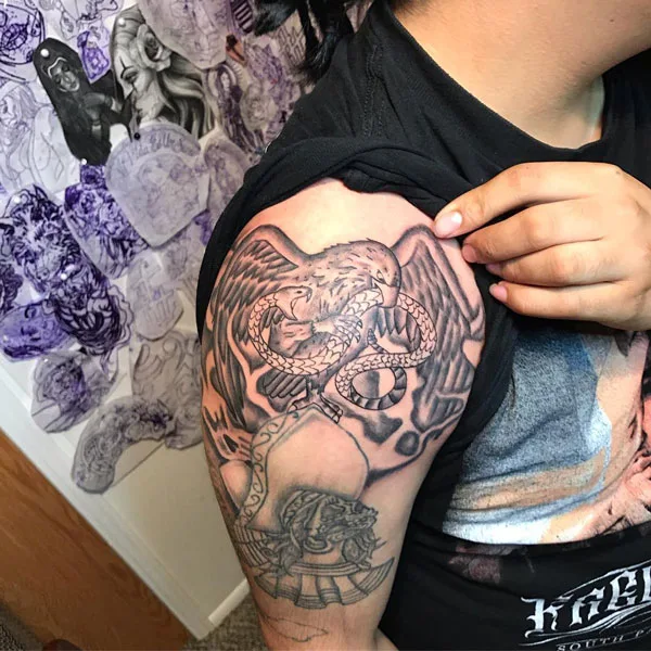Mexican eagle tattoo 10
