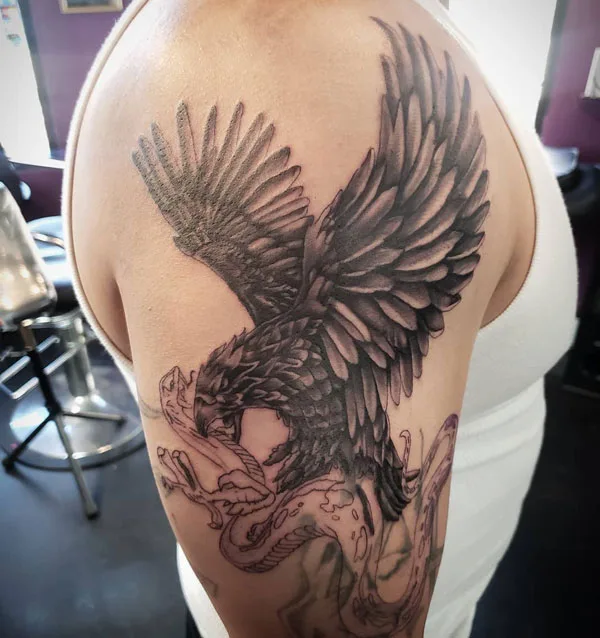 Mexican eagle tattoo 9