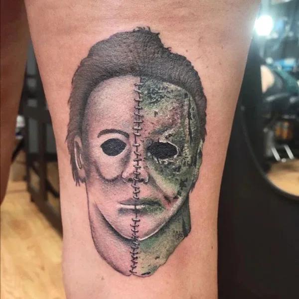 Michael Myers face tattoo