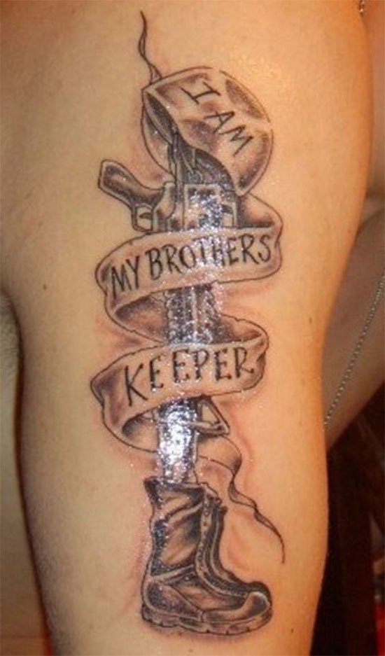 Military rip tattoo for brother