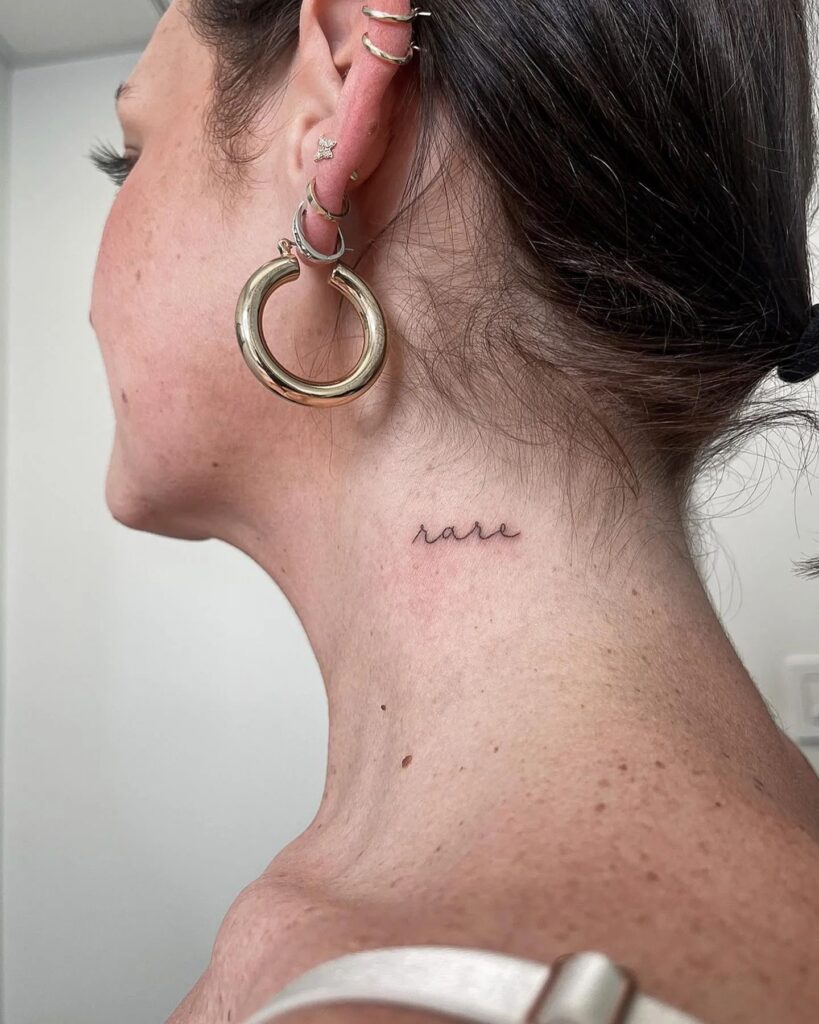Mini running script left neck adornment subtle dainty charm of a rare gem