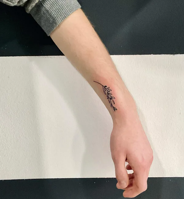 Minimalist Olive Branch Tattoo 2