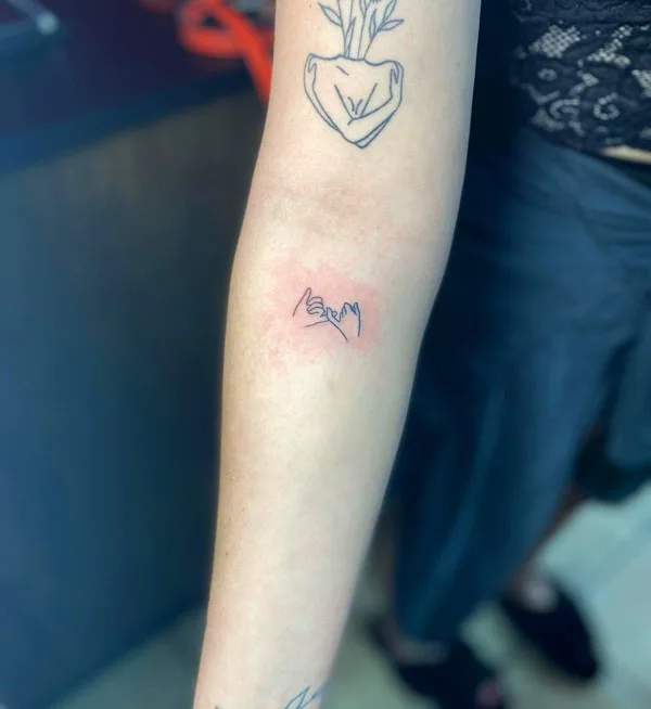 Minimalist Pinky Promise Tattoo 1