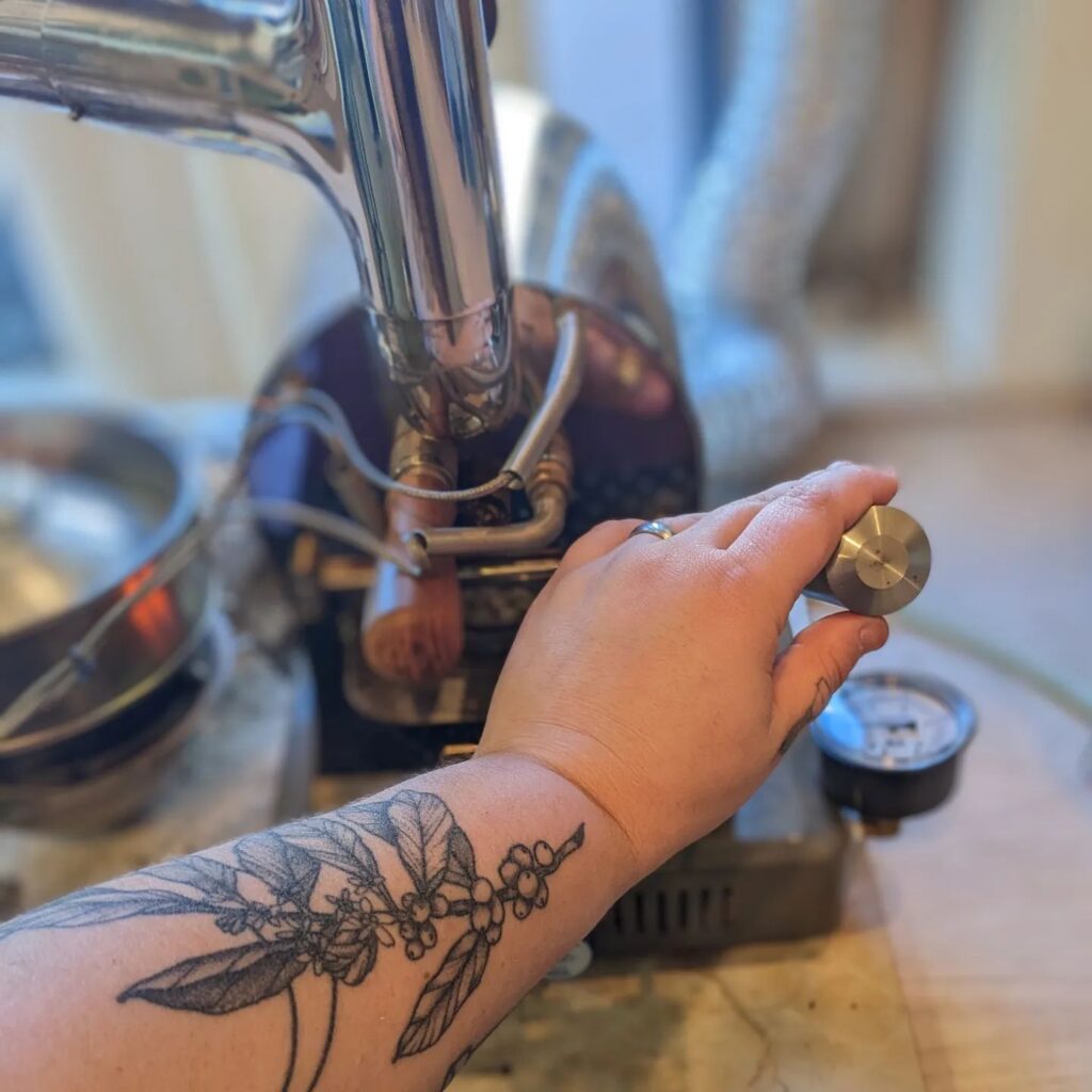 Minimalist Womens Coffee Plant Tattoo on Hand Subtle Elegance