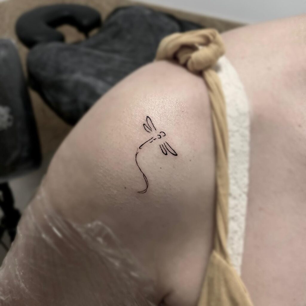 Minimalist Dragonfly Shoulder Tattoo Simple and Elegant Ink