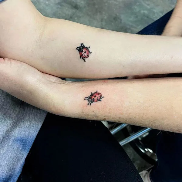 Mom and Daughter Ladybug Tattoo
