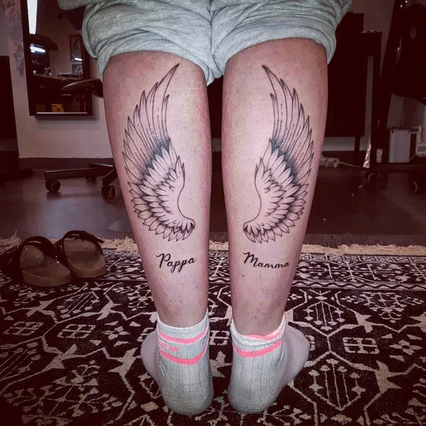 Mom and dad angel wings tattoo