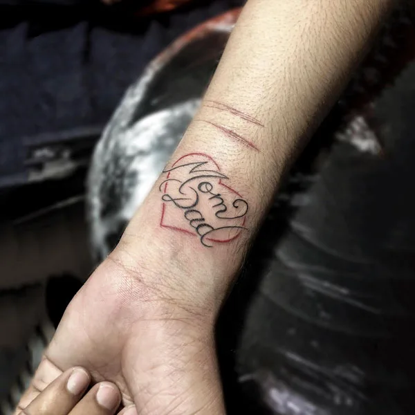 Mom and dad wrist tattoo