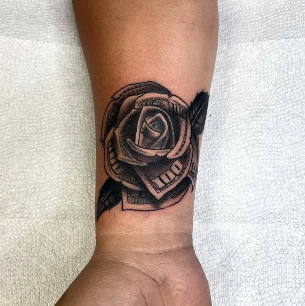 Money Rose Wrist Tattoo 1