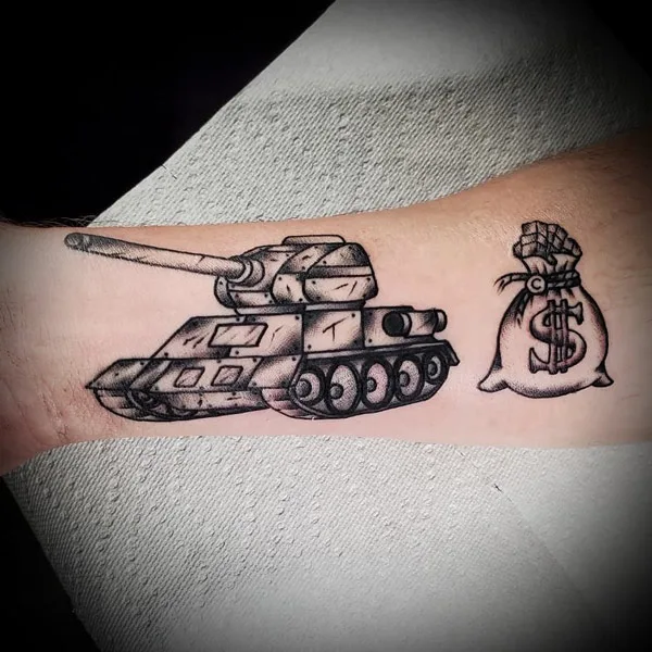 Money bag tattoo 13