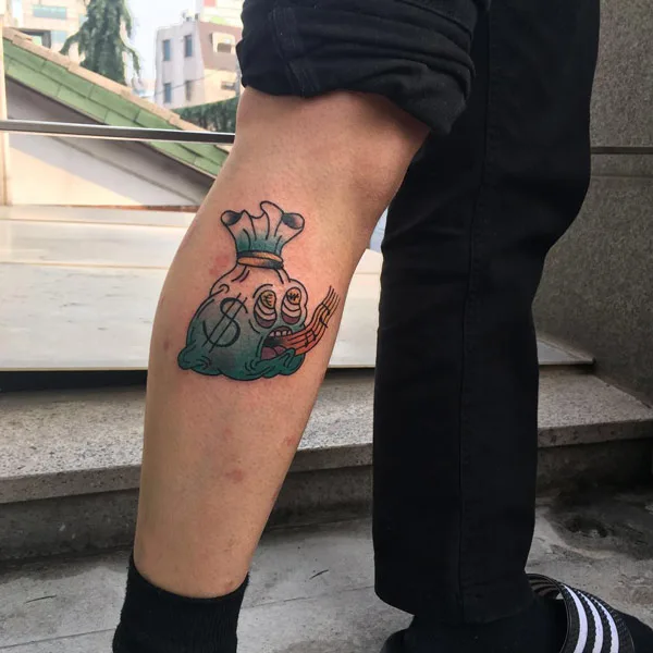 Money bag tattoo 3