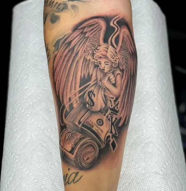 Money bag tattoo 34