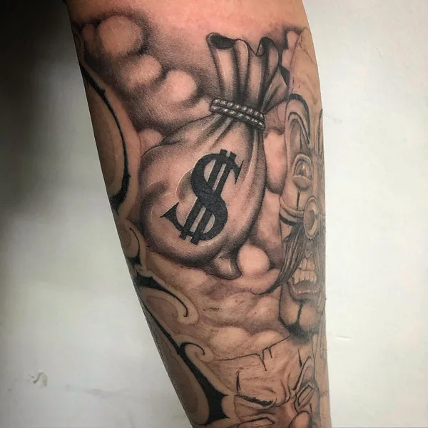 Money bag tattoo 40