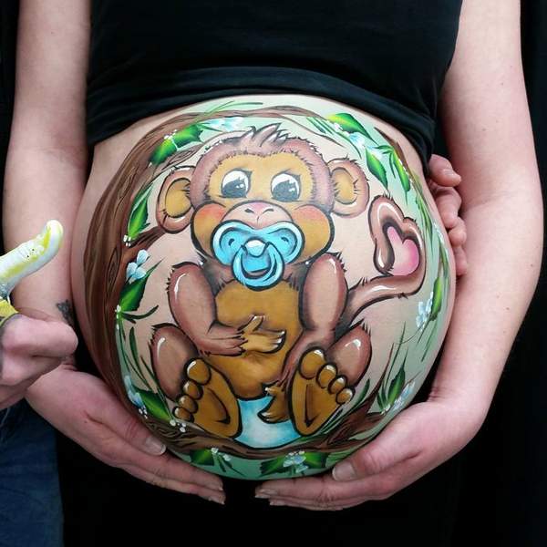 Monkey Belly Button Tattoo 1