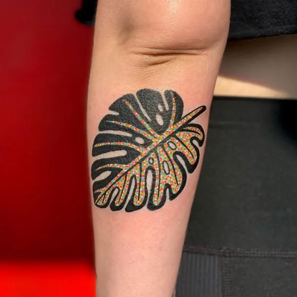 Monstera Leaf Tattoo 1