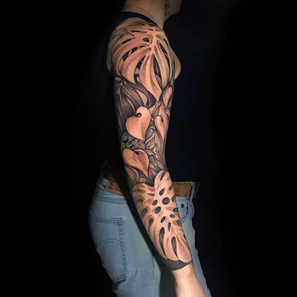 Monstera Sleeve tattoo