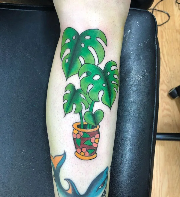 Monstera deliciosa tattoo