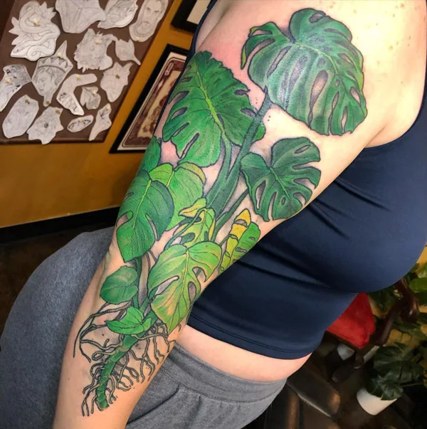 Monstera tattoo 1