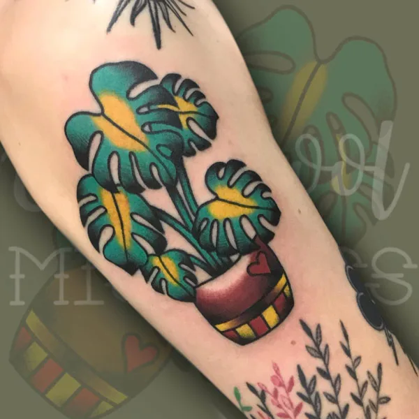 Monstera tattoo 10