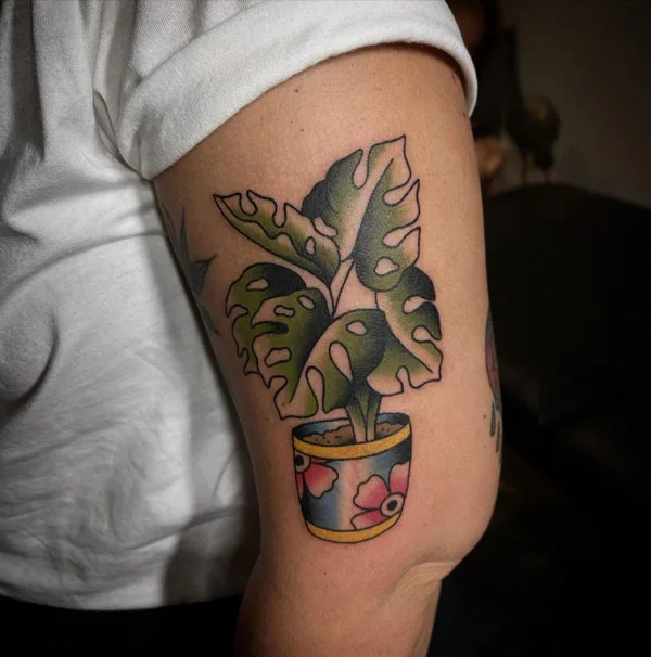 Monstera tattoo 13