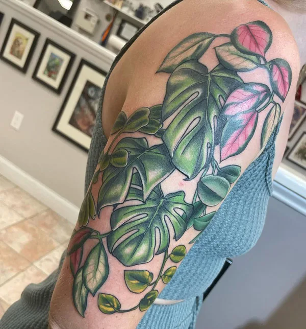 Monstera tattoo 14