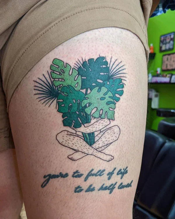 Monstera tattoo 16